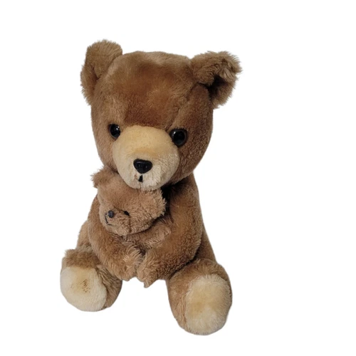 Vintage Dakin Mom Mama+Baby Brown Bear 1977