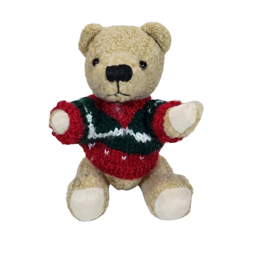 6 Vintage HugFun Christmas Teddy Bears with Hand-knitted Sweater - photo 4