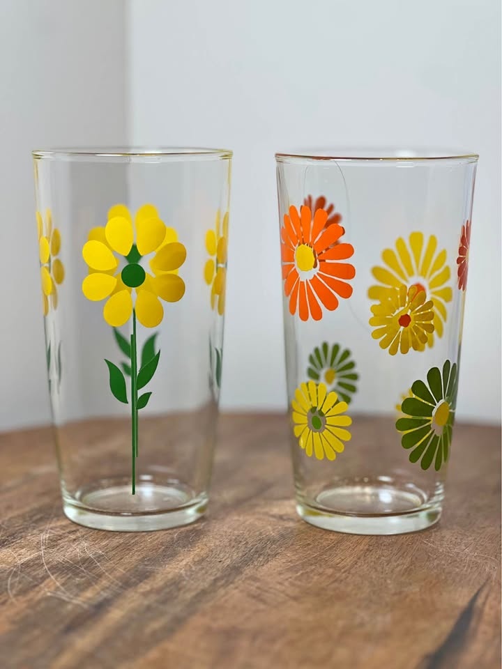 Vintage Swanky Swig Sour Cream Glasses~One Pint 6" Tumblers
