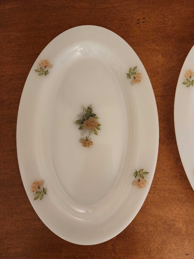 Arcopal France Oval Serving Platters Set of 2 Floral Rose - photo 2