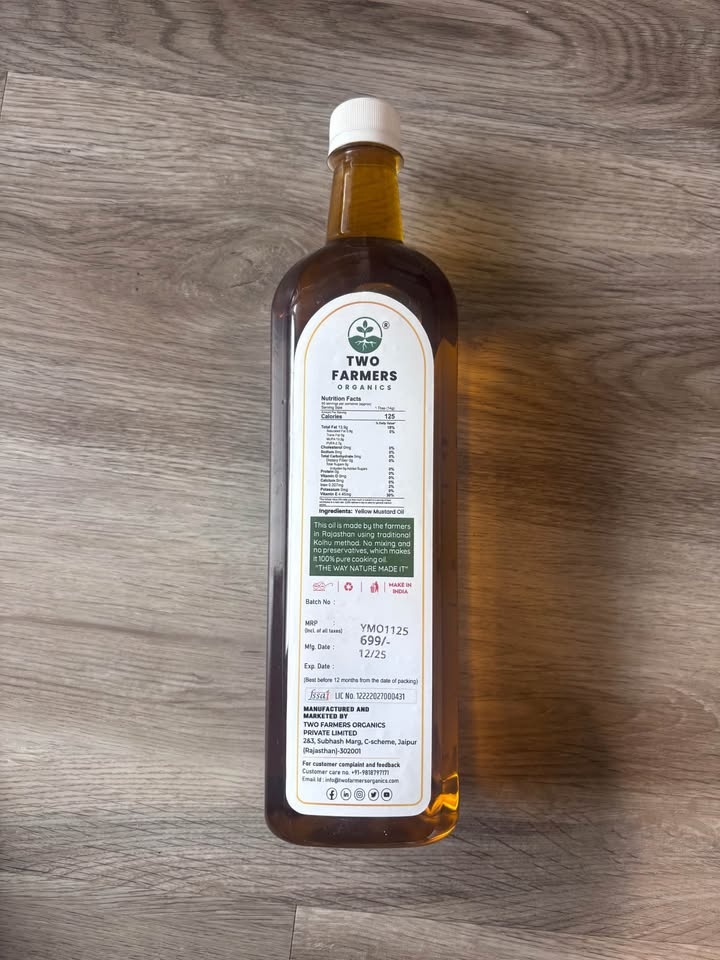 Wood Pressed Yellow Mustard Oil 1L - Brand New - photo 2