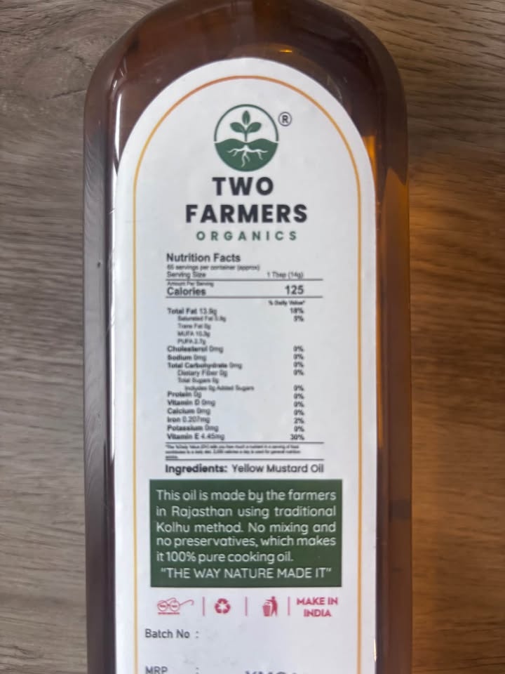 Wood Pressed Yellow Mustard Oil 1L - Brand New - photo 3