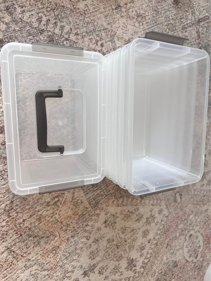 Clear Plastic Storage Boxes with Lids - Set of 6 - photo 2