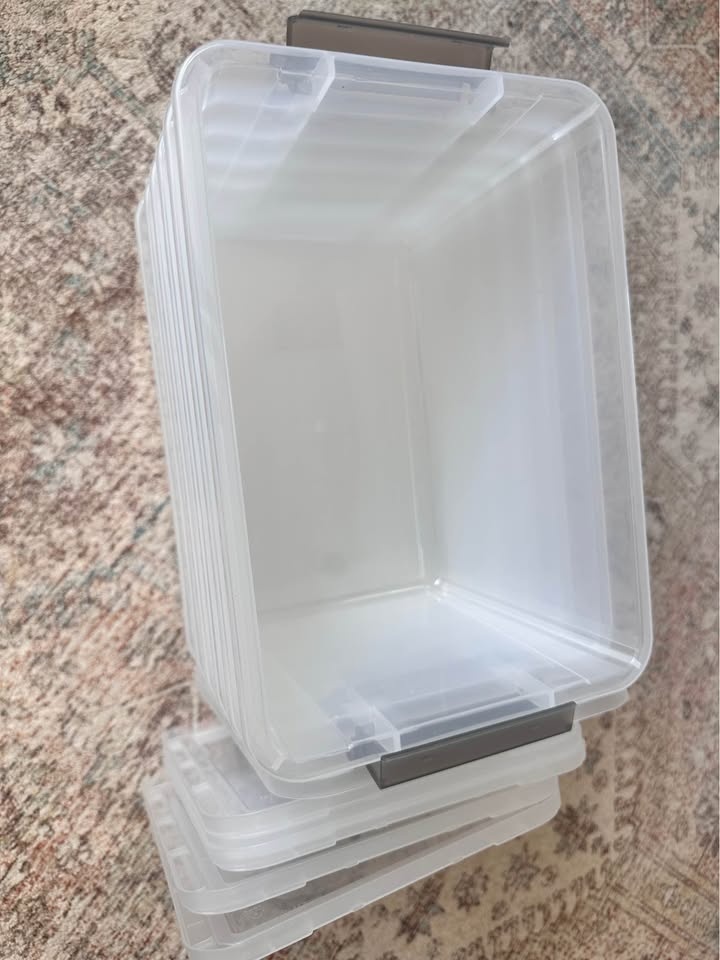 Clear Plastic Storage Boxes with Lids - Set of 6 - photo 5