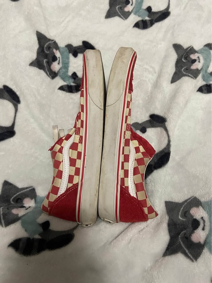 Vans Old Skool Red&White checkerboard Womens Size 10 - photo 2