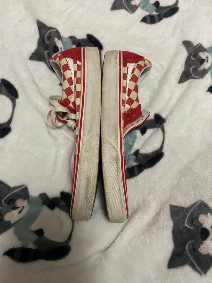 Vans Old Skool Red&White checkerboard Womens Size 10 - photo 3