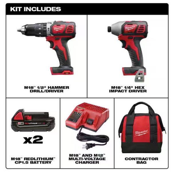 MILWAUKEE M18 Cordless Hammer Drill & Impact Driver Set - photo 2