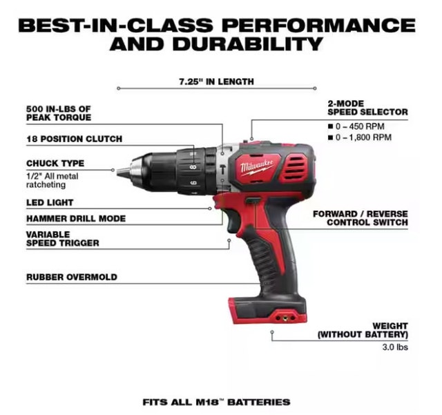 MILWAUKEE M18 Cordless Hammer Drill & Impact Driver Set - photo 4