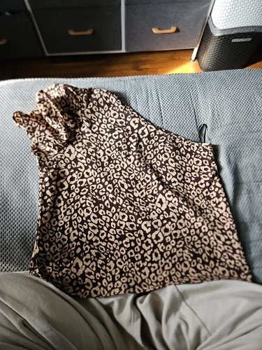 Leopard Print Off The Shoulder Blouse Shein XL