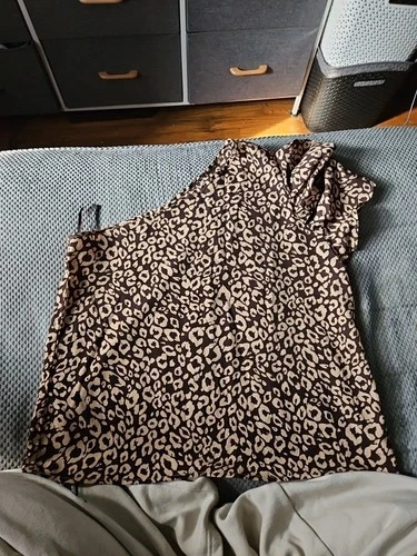 Leopard Print Off The Shoulder Blouse Shein XL - photo 2