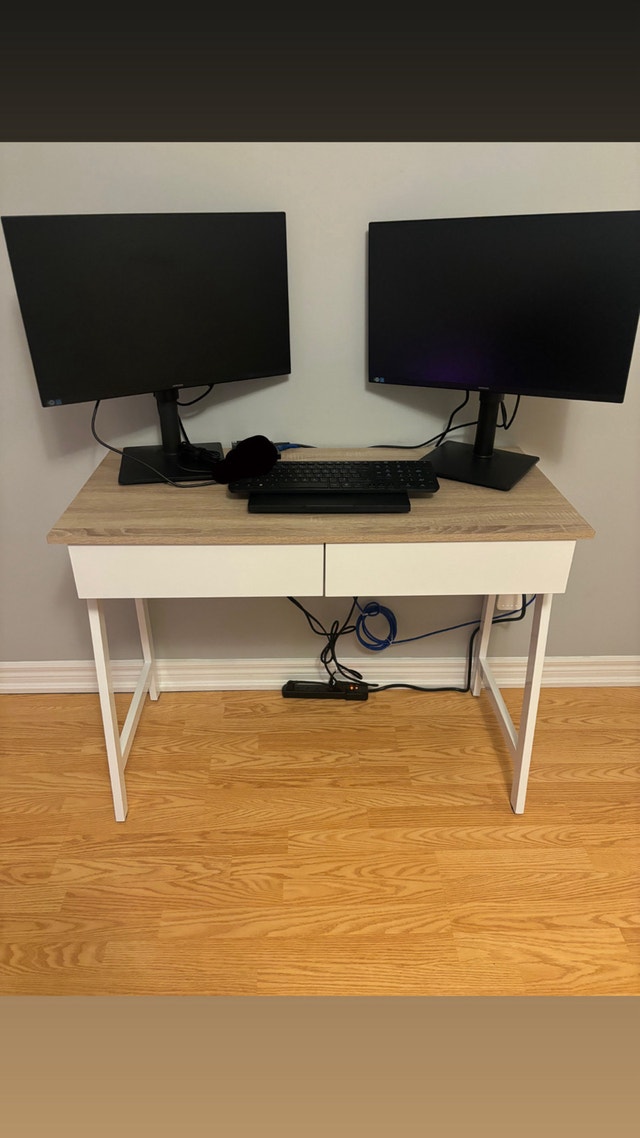 Mainstays 2-Drawer Computer Desk with USB Charger