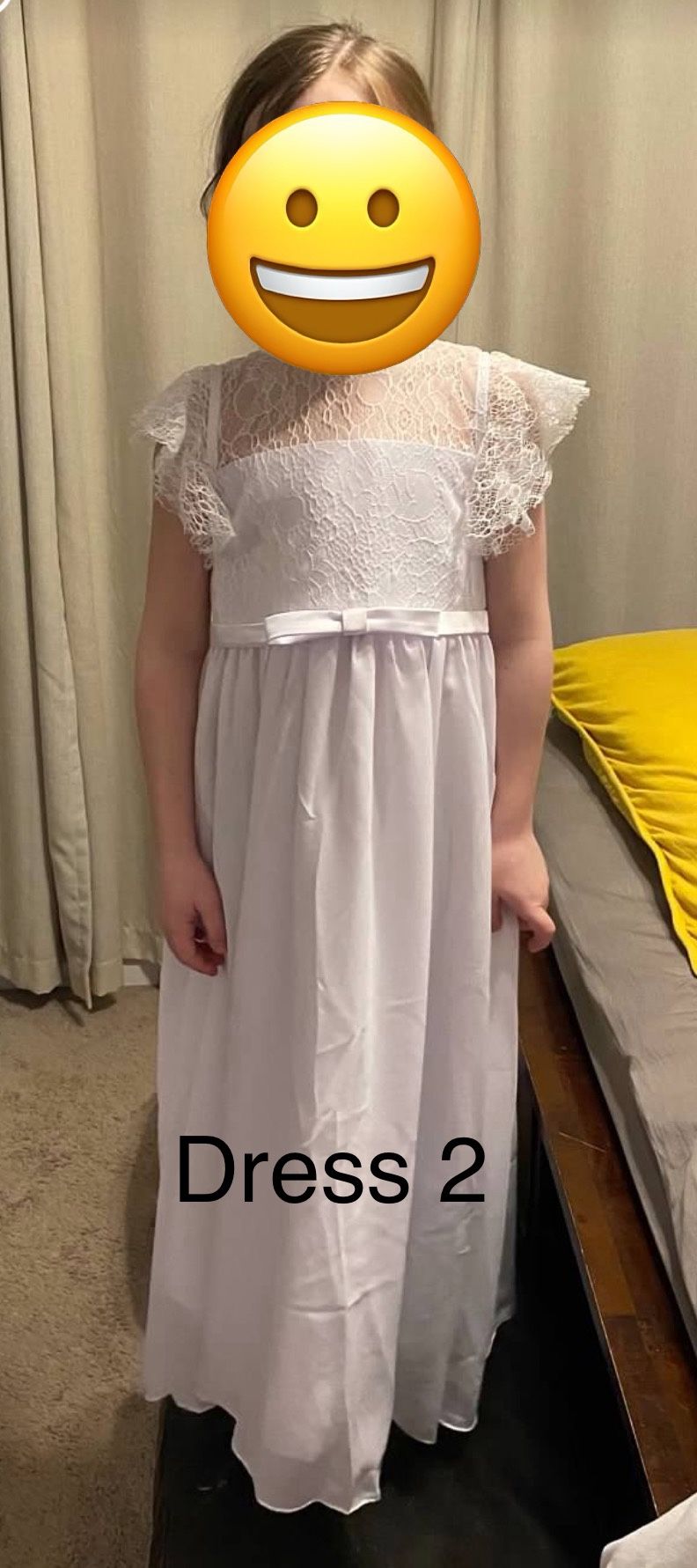 Little Girls White Communion Dress Size 6/7 $10