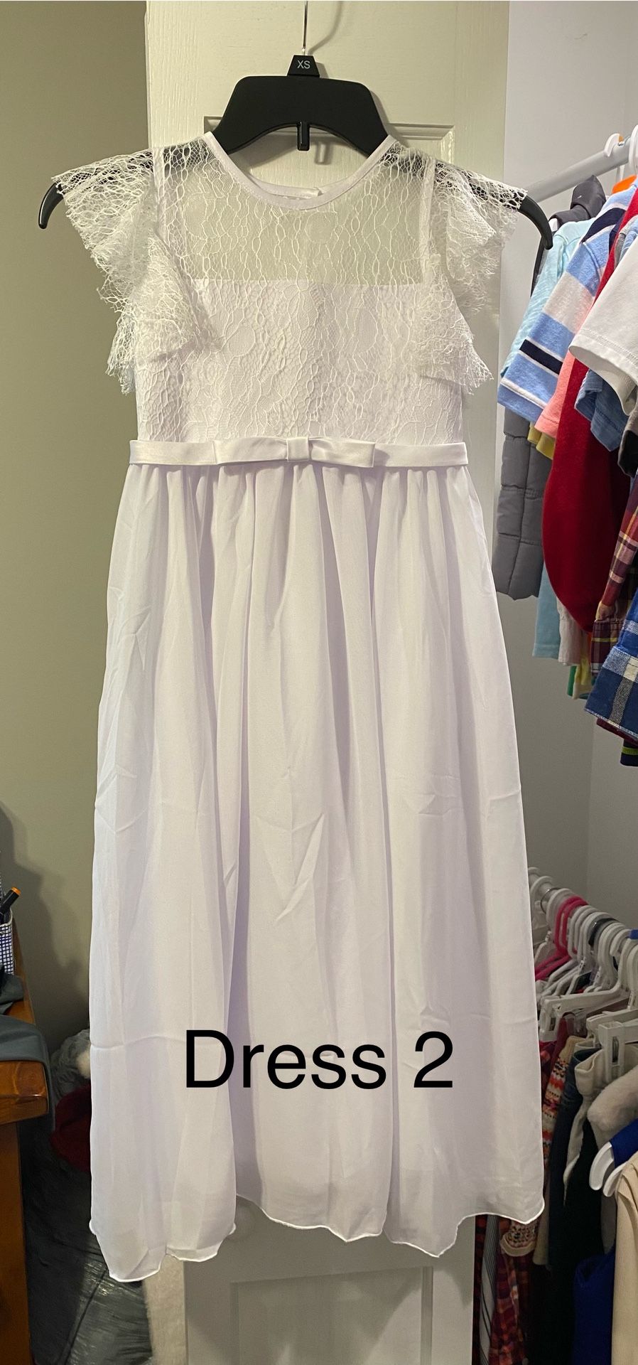 Little Girls White Communion Dress Size 6/7 $10 - photo 2