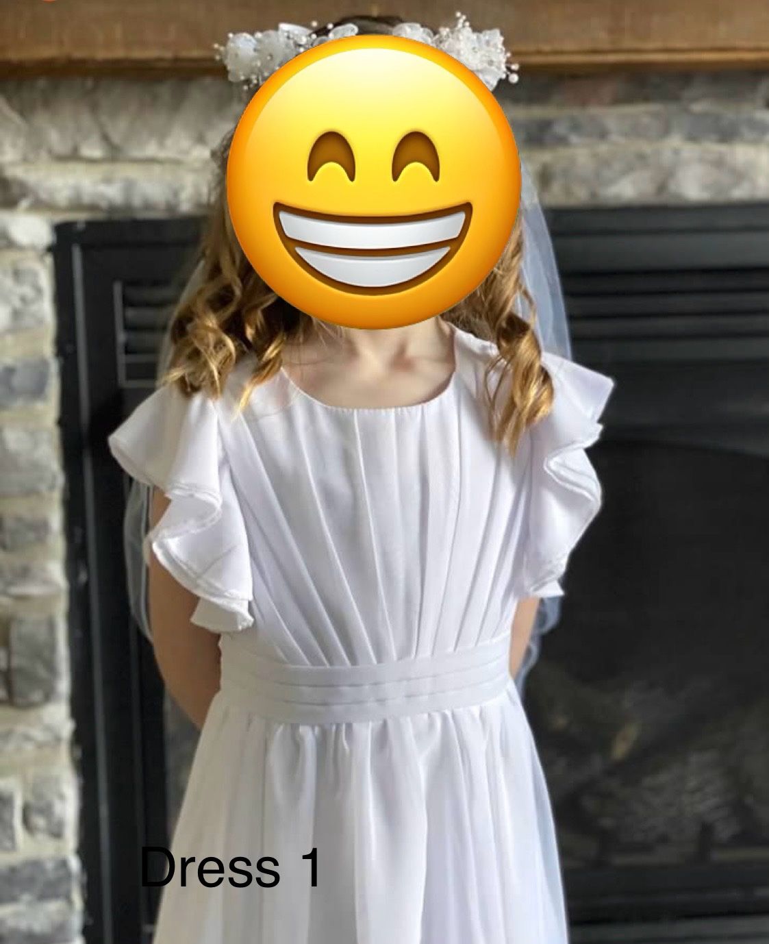 Little girls size 6/7 White Communion Dress Like new $30 - photo 4