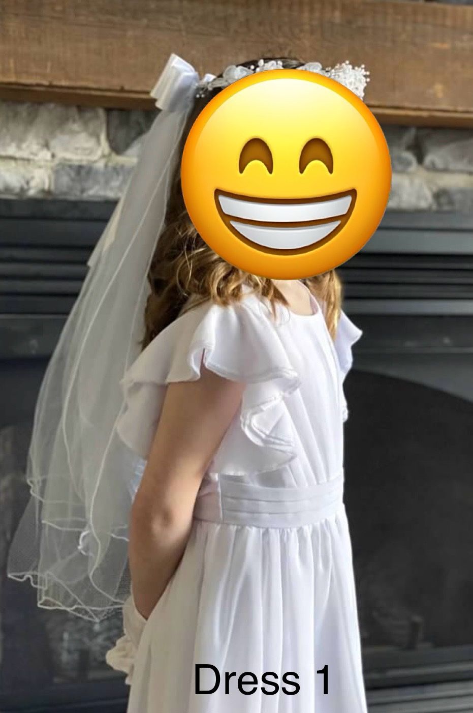 Little girls size 6/7 White Communion Dress Like new $30 - photo 5