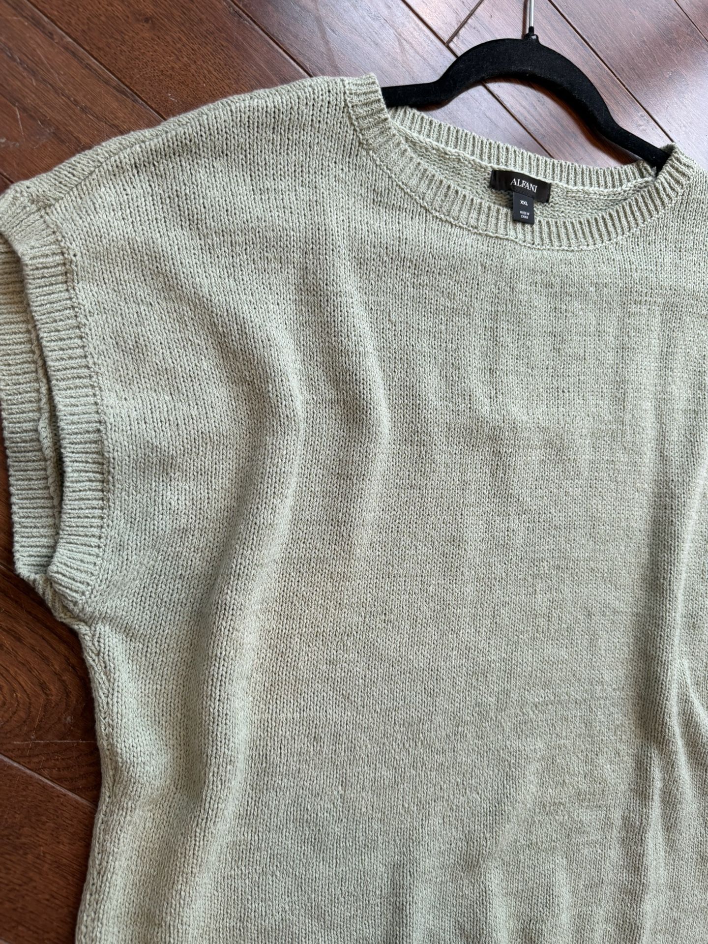 Women’s Size 2XL Pale Green Cotton Knit Vest $12 - photo 4