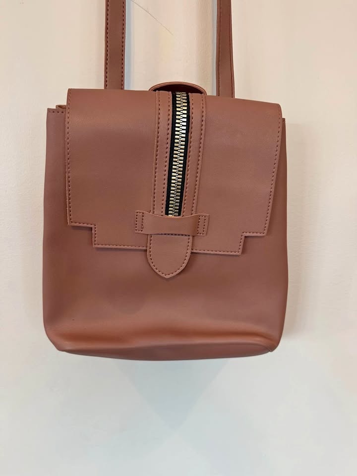 Women’s Dusty Rose Pink Faux Leather Backpack Bag $12