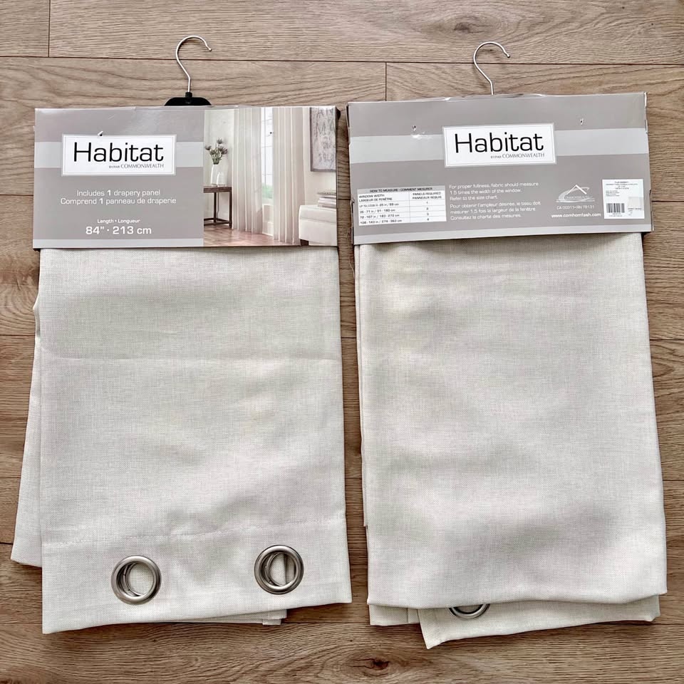 2 Brand New Grommet Drapery Panels 84"