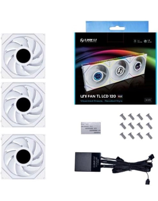 Lian Li UNI FAN TL LCD 120 RGB White Triple Pack