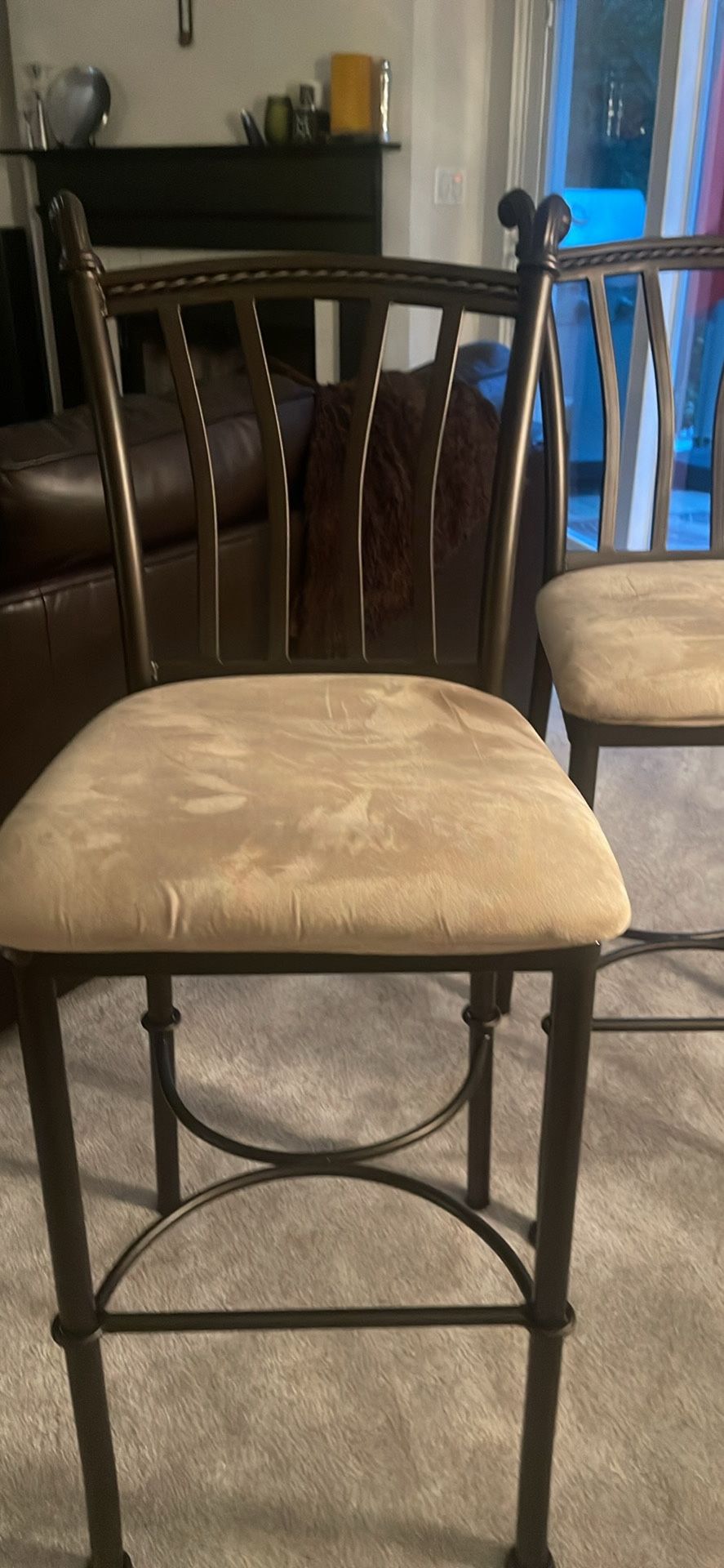 Hight Back Suede Chairs