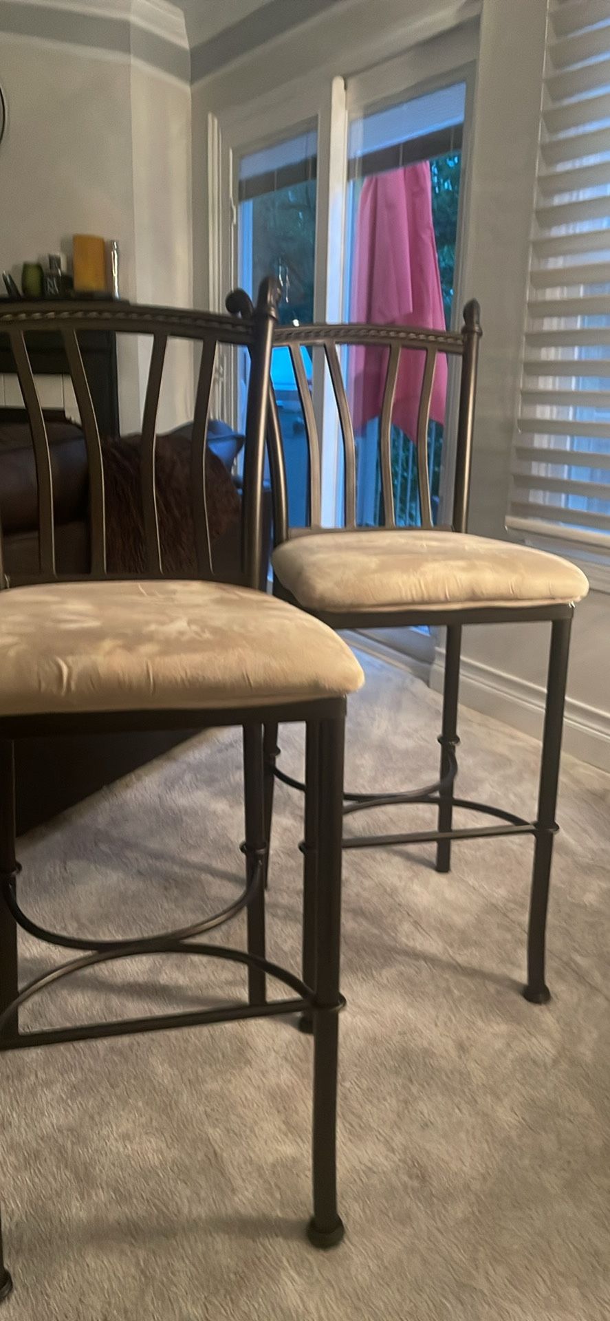Hight Back Suede Chairs - photo 2