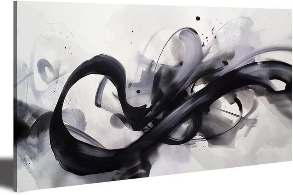 Black White Abstract Wall Art - Brand New Sealed - photo 2