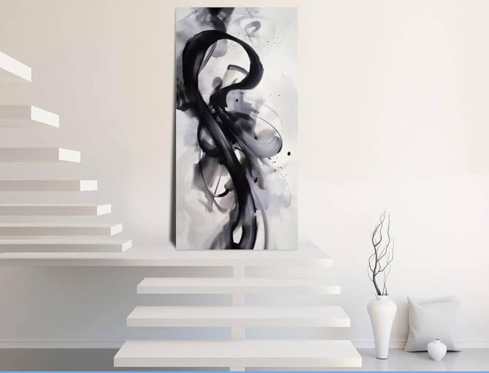 Black White Abstract Wall Art - Brand New Sealed - photo 3