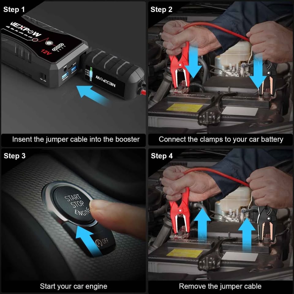 NEXPOW Car Jump Starter 1500A 7.0L/5.5L - photo 2