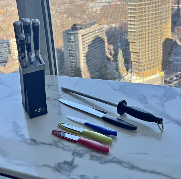Knife Set + Sharpener + Small Knives