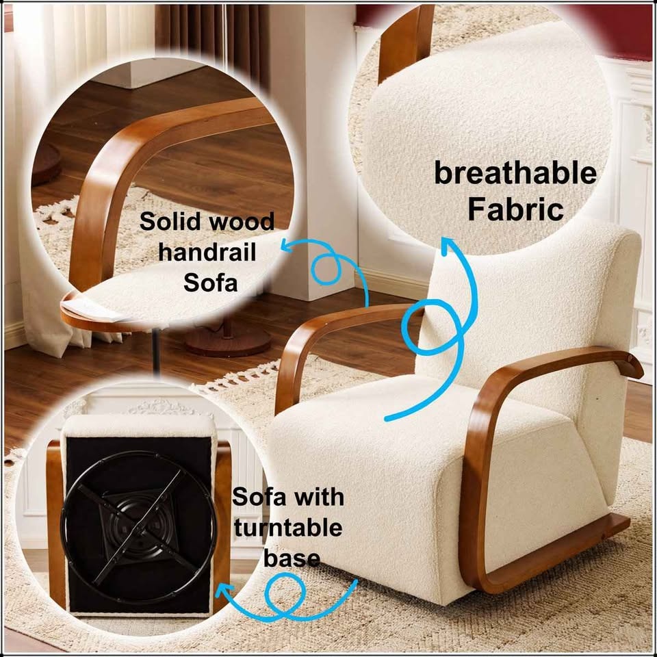Brand New Upholstered 360° Swivel Accent Chair - photo 2