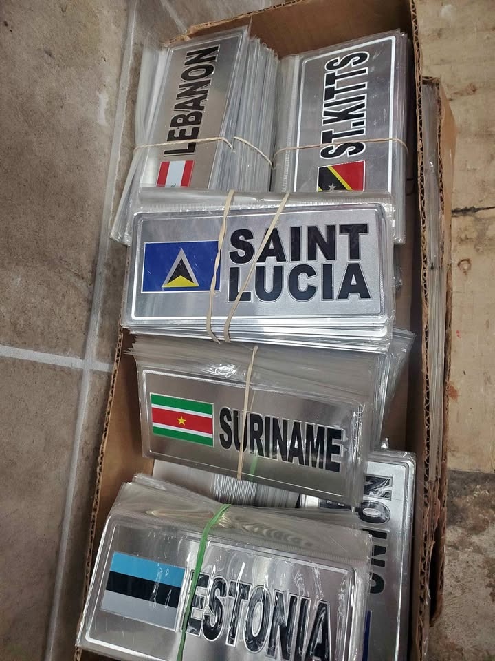 Metal Country Flag Sticker Name Plates