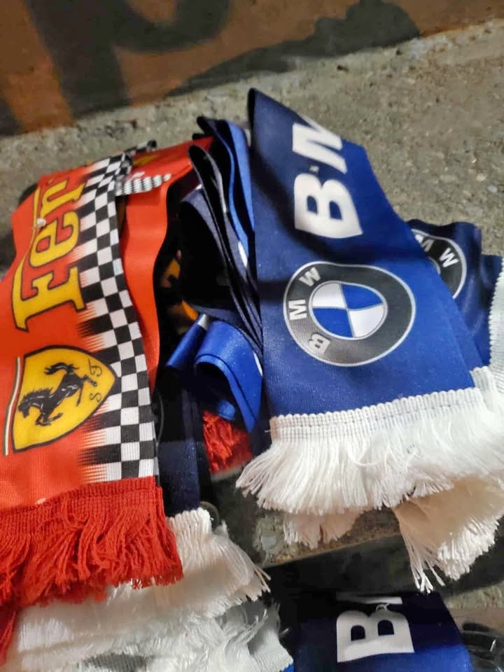 Brand New BMW and Ferrari Dash Scarfs