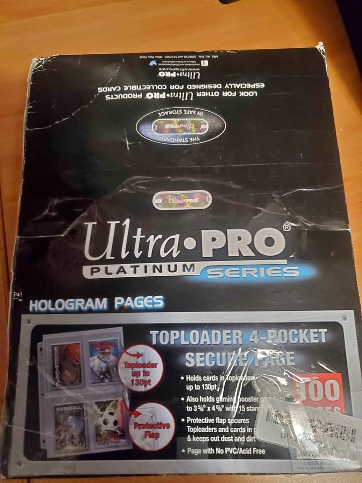 Ultra Pro Top Loader 4 Pocket Pages 100 Pages