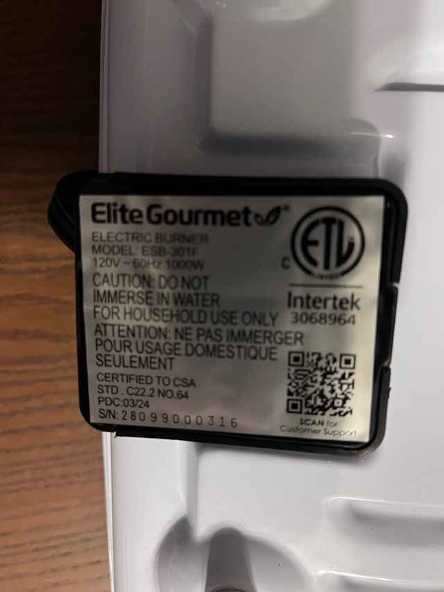 Elite Gourmet Electric Burner - photo 3