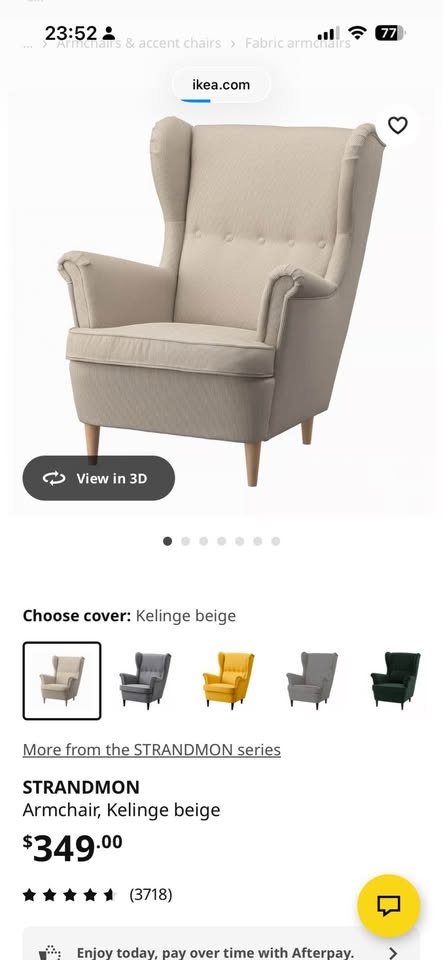 Elegant Wingback Accent Chair and footstool, Kelinge beige - photo 2