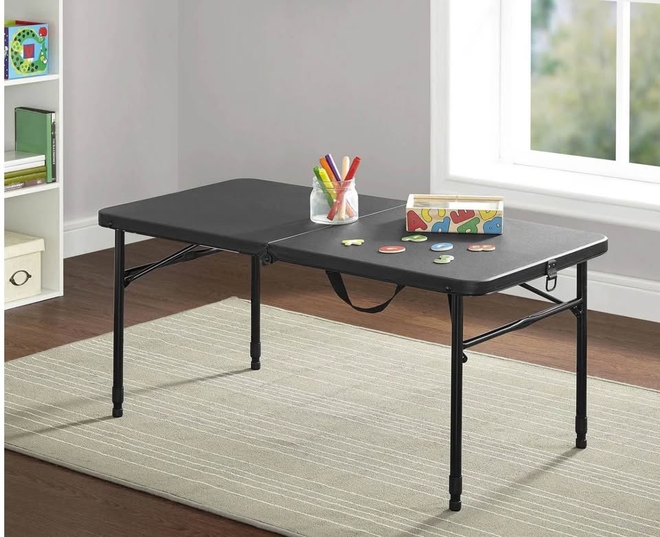Black folding table adjustable height - photo 4