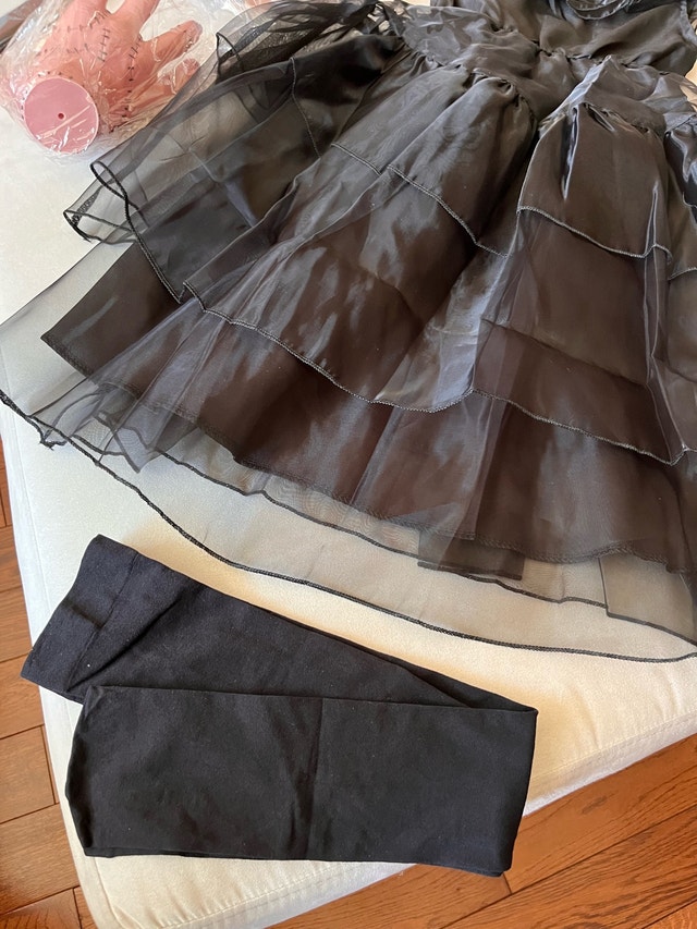 Brand NEW Wednesday Addams Dress Wig Hand Accessories Size 4/5 - photo 4