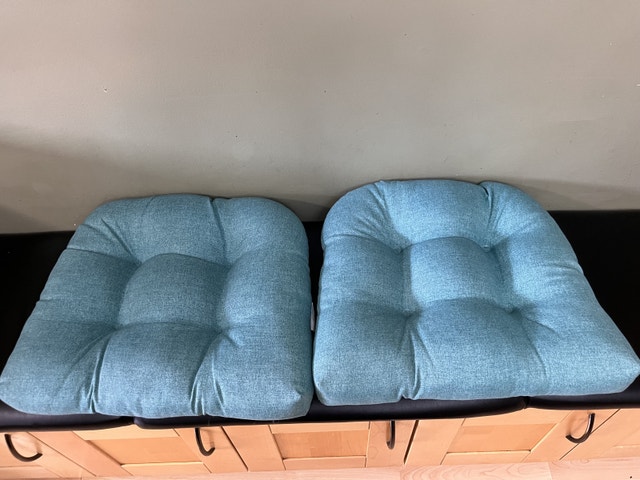 NEW Outdoor Patio Cushions $20 each Turquoise Blue — 20”x18”x4”