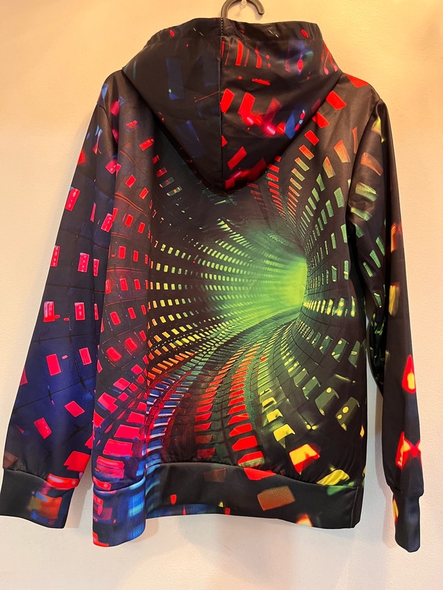 NEW Hoody — Optical Illusion Hoodie Youth Size Large - photo 2