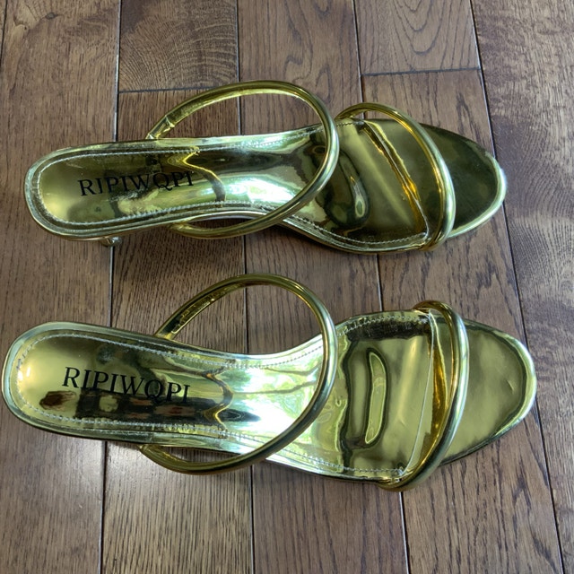 RIPIWQPI Gold Heels Size 12 Women Strappy Shoes - photo 3