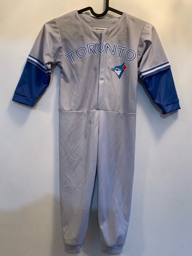 NEW Kids Toronto Blue Jays Uniform Snap Jumpsuit (31")