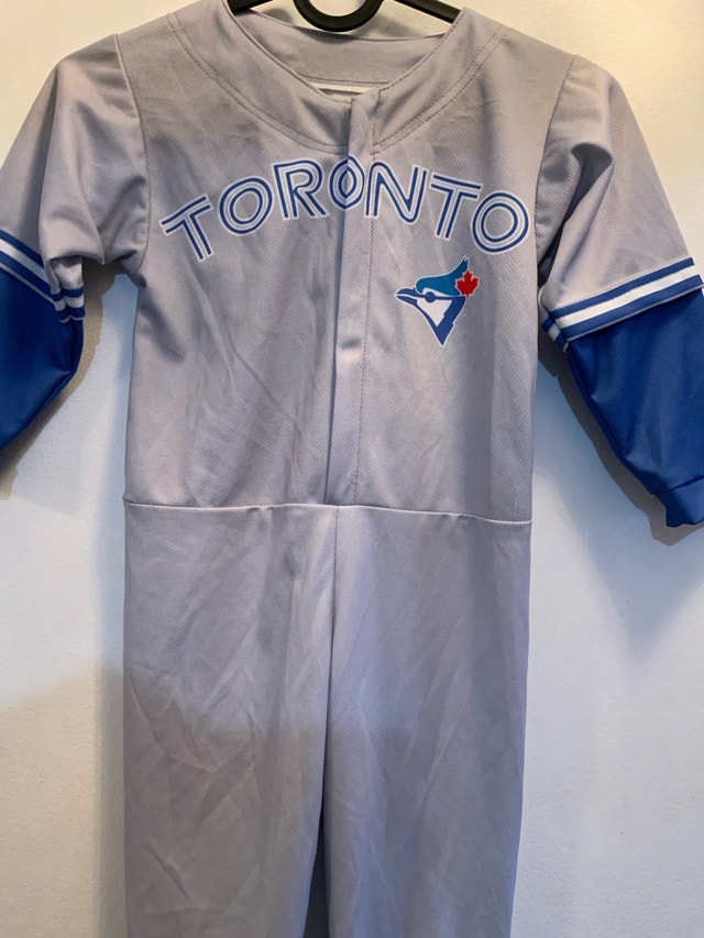 NEW Kids Toronto Blue Jays Uniform Snap Jumpsuit (31") - photo 2