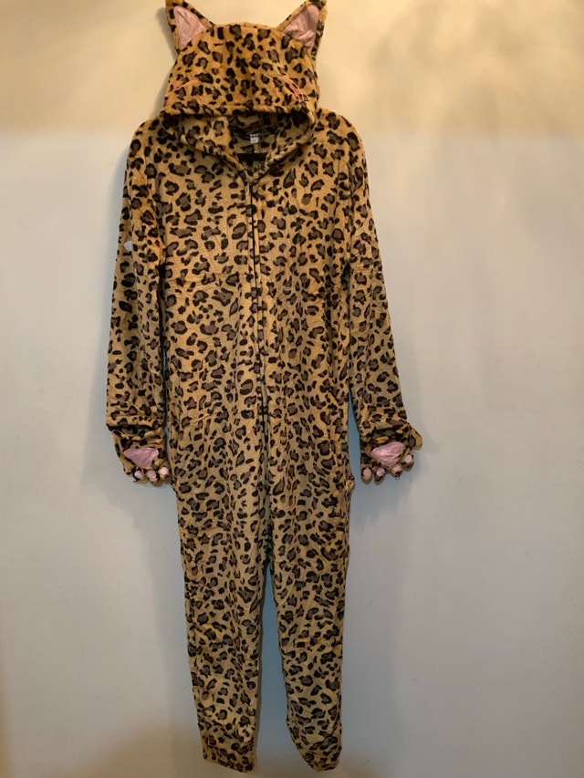 Brand NEW Leopard Print Kigurumi Plush Onesie 53" Length