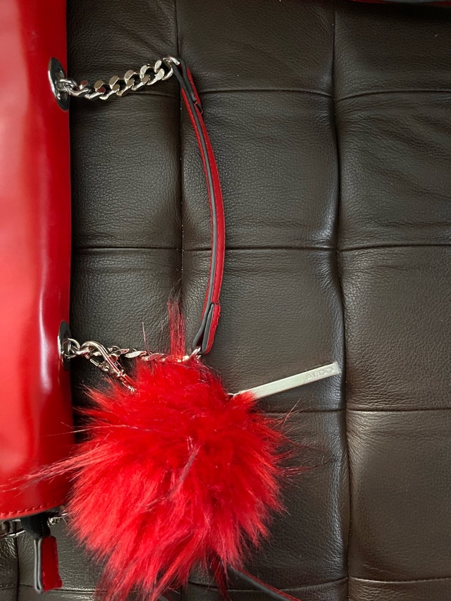 Aldo Red Satchel Handbag Crossbody — 12” - photo 4