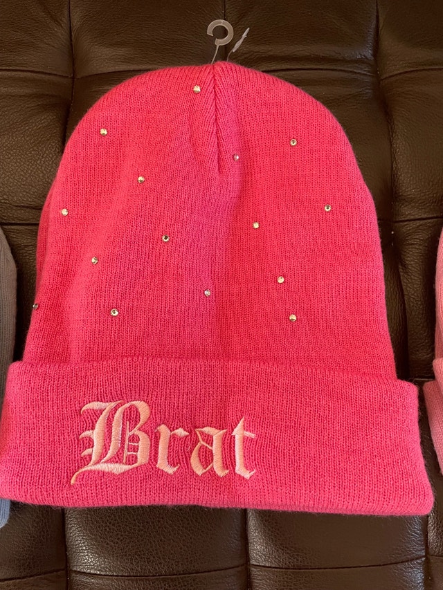 NEW Claire’s Beanie Hats $10 each — Babygirl Brat Angel - photo 3