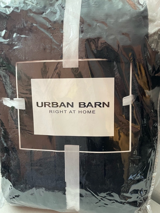 NEW — Urban Barn Plush Black Throw Blanket 48”x73”