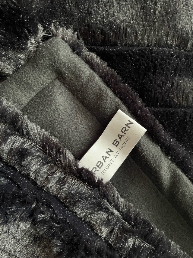 NEW — Urban Barn Plush Black Throw Blanket 48”x73” - photo 3