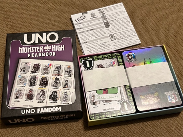 UNO Monster High Fearbook Fandom Card Game Mattel