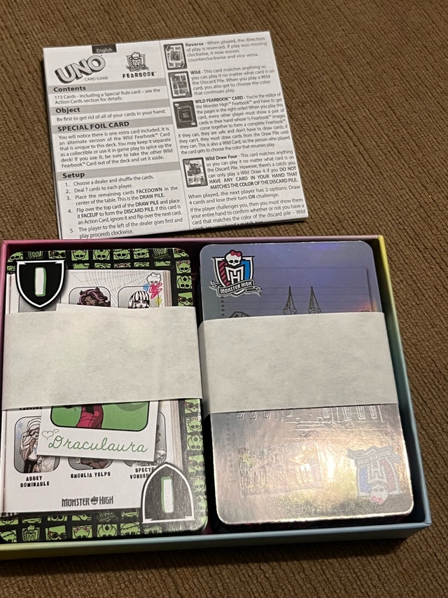 UNO Monster High Fearbook Fandom Card Game Mattel - photo 4