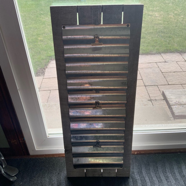 NEW Rustic Metal and Wood Display Board 12"x30"